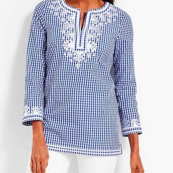 Talbots Blue Gingham Tunic